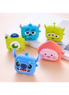 AirPods Protective Case Creative Funny Soft Shell Wireless Bluetooth Headphone Case Anti-Fall All-Inclusive Silicone Protective Case Soft-Color:Blue
