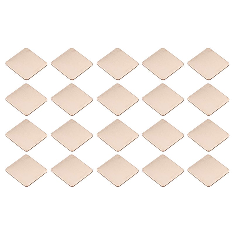 Copper Pad Shim Thermal Assortment Kit, IC Chipset GPU CPU Thermal Heatsink Copper Pad Shim 20 x 20 x 0.8mm, Pack of 20