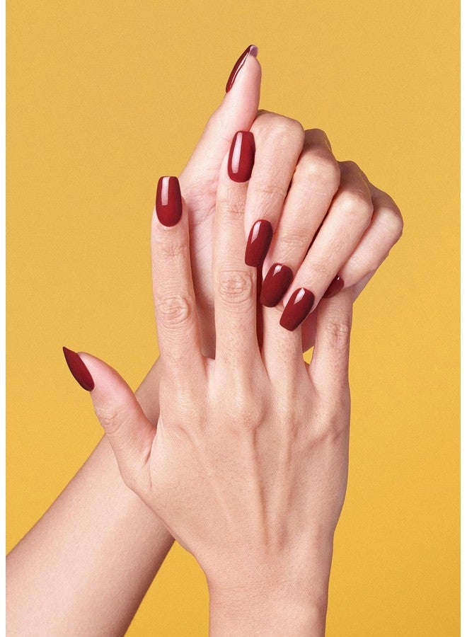 ohora Semi Cured Gel Nail Strips (N Chilly) - Red, Solid, Works with Any UV/LED Lamps, Salon-Quality, Long Lasting, Easy to Apply & Remove - Includes 2 Prep Pads, Nail File & Wooden Stick - Image 1