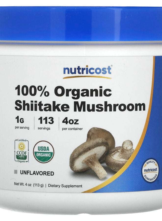 Nutricost 100% Organic Shiitake Mushroom Unflavored 4 oz (113 g)