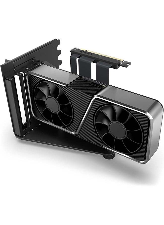 NZXT - Vertical GPU Mounting Kit - AB-RH175-B1-175 mm PCIe 4.0x16 Riser Cable - GPU Holder - Sturdy Steel Bracket - Black - Image 1