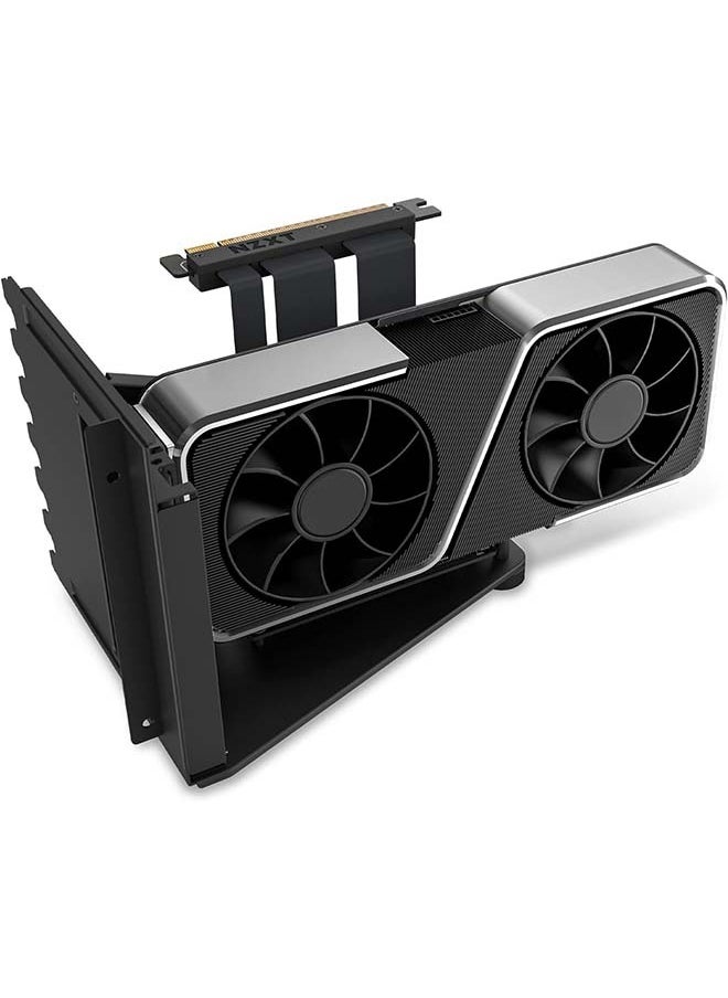 NZXT - Vertical GPU Mounting Kit - AB-RH175-B1-175 mm PCIe 4.0x16 Riser Cable - GPU Holder - Sturdy Steel Bracket - Black - Image 1