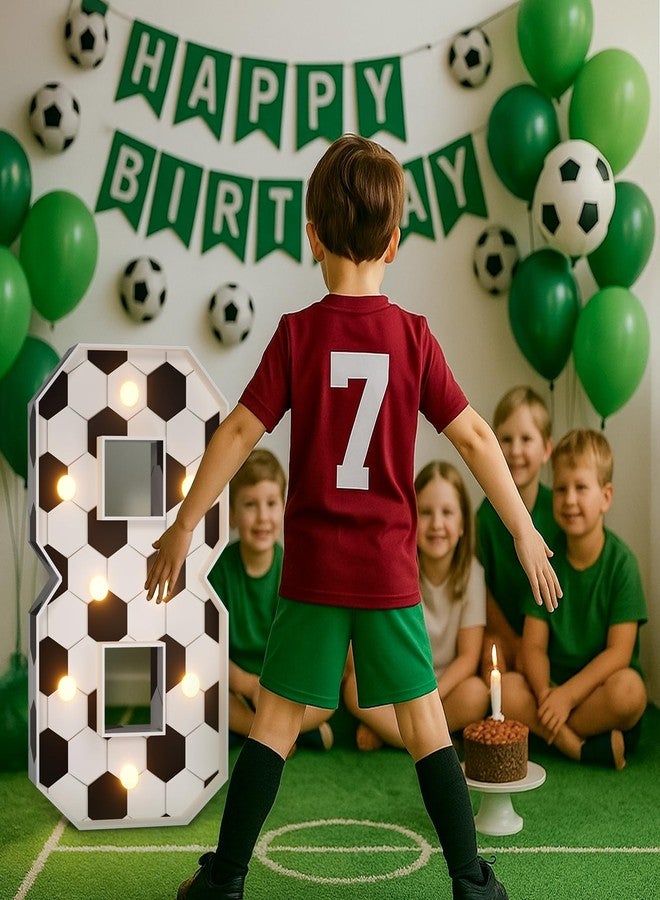 imprsv Soccer 8th Birthday Party Decorations, 3FT Marquee Number 8 for Soccer Theme Party Decorations, Light up Numbers 8 for 8th Birthday Backdrop Decor Supplies Favors - Image 3