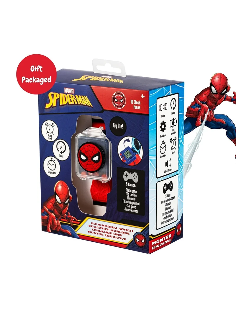 Disney  Marvel Spiderman Red Strap Learning Boys Watch - SPD4753 for Men | Best Price UAE