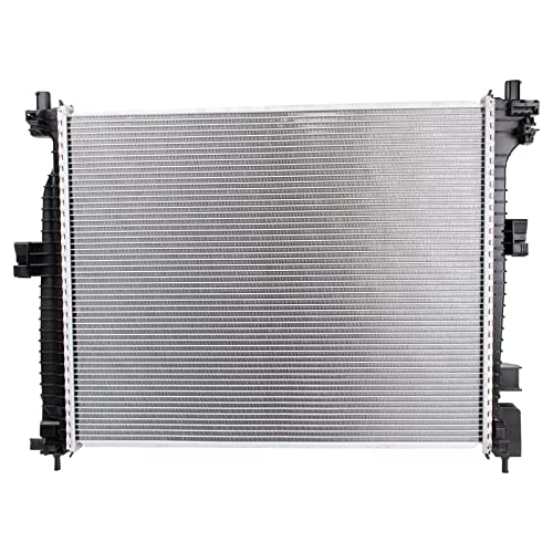 TRQ Primary Radiator Assembly Aluminum Core Compatible with 16-20 Dodge Durango 16-21 Jeep Grand Cherokee 21 Grand Cherokee L 22 Grand Cherokee WK CH3010379 CU13656 CU13662 - Image 1