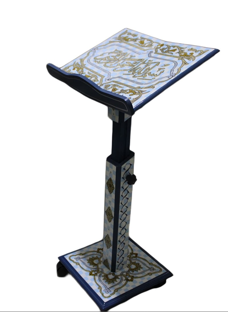 REBENUO Quran stand Damascus embossed” made of high quality wood (With golden engravings) - Image 3
