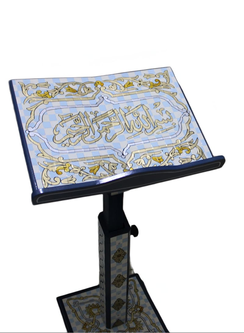REBENUO Quran stand Damascus embossed” made of high quality wood (With golden engravings) - Image 4