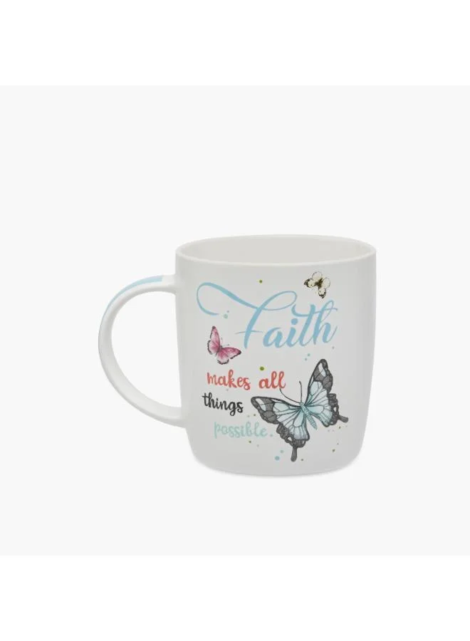 لايف ستايل Slogan Print Bone China Mug - 355 ml