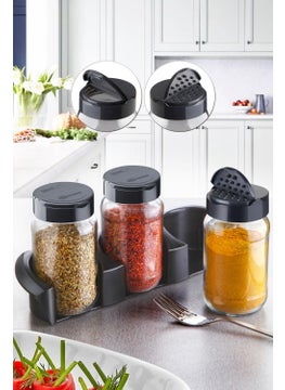 Nandy Home Daphne Spice Set with Stand - Double Click Lid Set of 3 370 cc  - Image 1