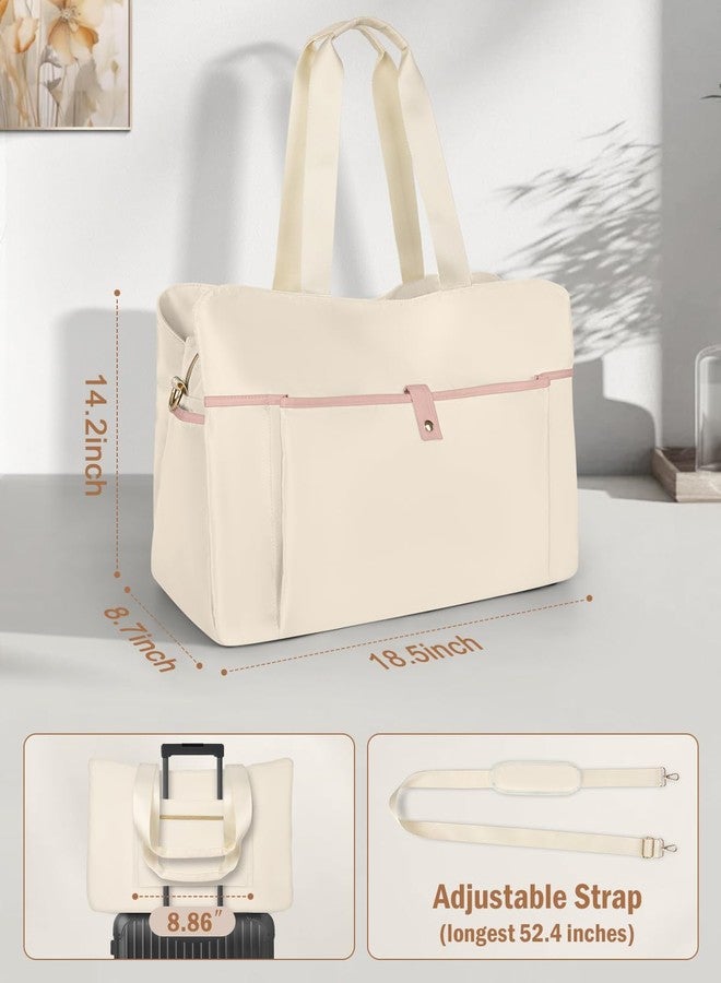 Wedama Weekender Bag for Women, Large Travel Duffel Bag, Portable Travle Carry on Overnight Bag Travel Essentials with Multi Compartments, Sport Gym Bag Hospital Bag with Wet Pocket, Beige - Image 5