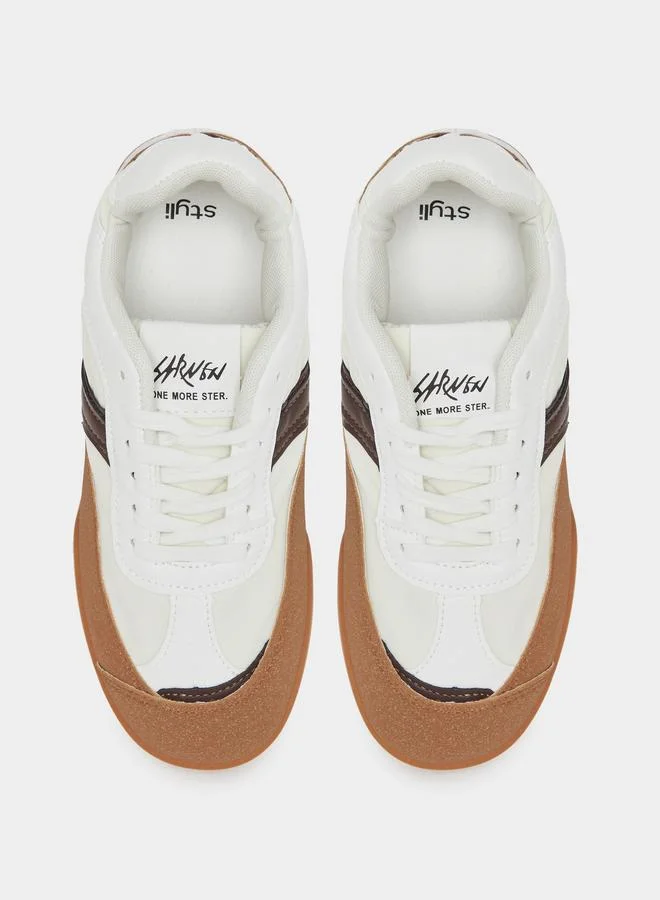 Styli Styli Color Block Lace Up Sneakers