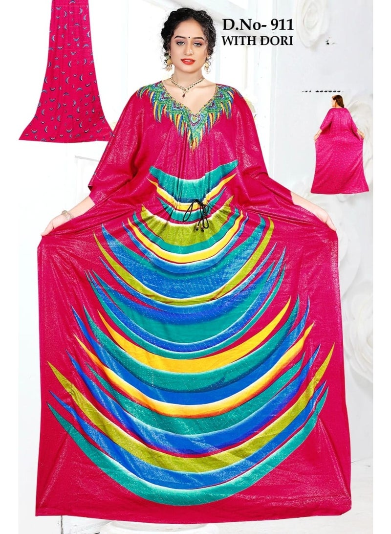 Women's Dubai Kaftan Caftan Farasha Jalabiya Abaya Long Maxi Dress Top Tunic With Shela