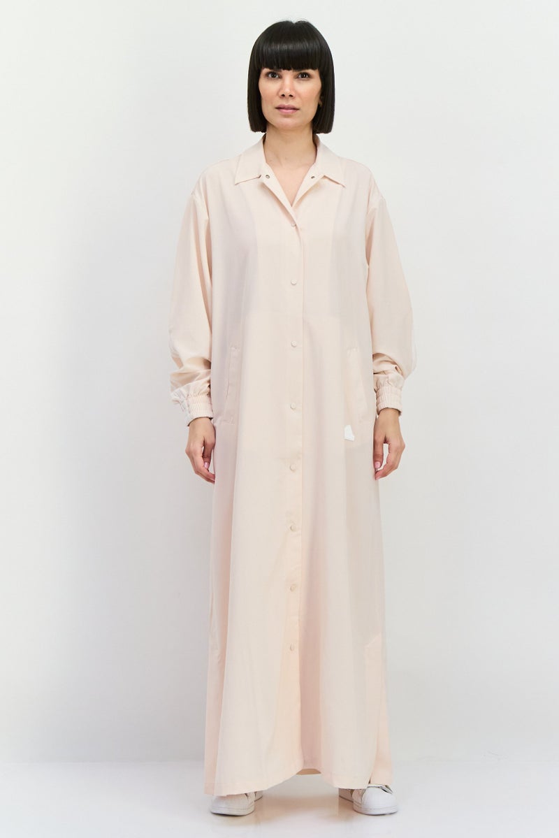 Adidas Women Sportswear Fit Outdoor Long Cover Up Jacket, Light Peach - Image 1