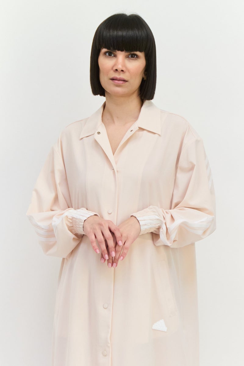 Adidas Women Sportswear Fit Outdoor Long Cover Up Jacket, Light Peach - Image 3