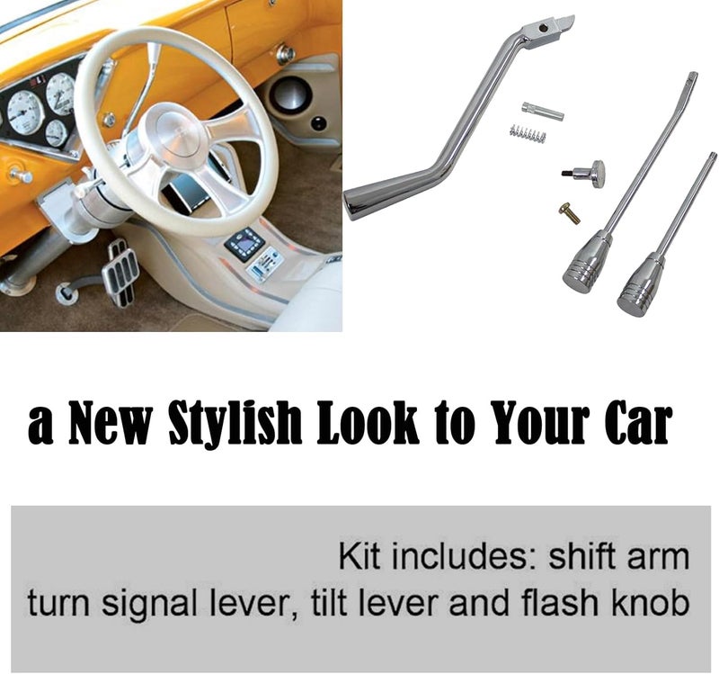 BST BSSP Polished Column Shifter Lever Turn Signal Hazard Boots Tilt Kit for GM Vehicles - Image 5