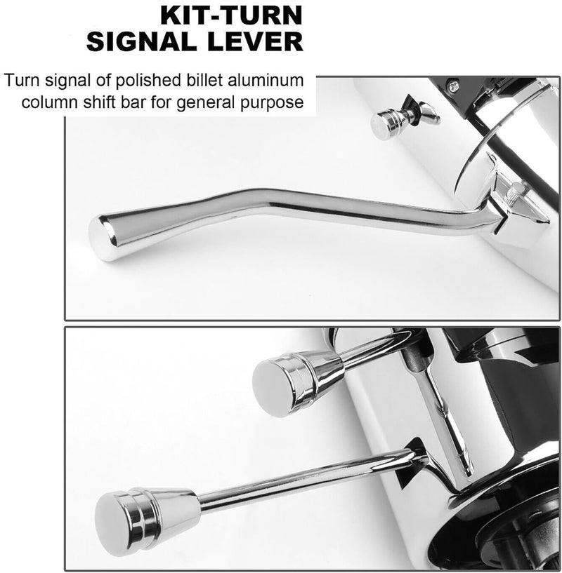 BST BSSP Polished Column Shifter Lever Turn Signal Hazard Boots Tilt Kit for GM Vehicles - Image 2