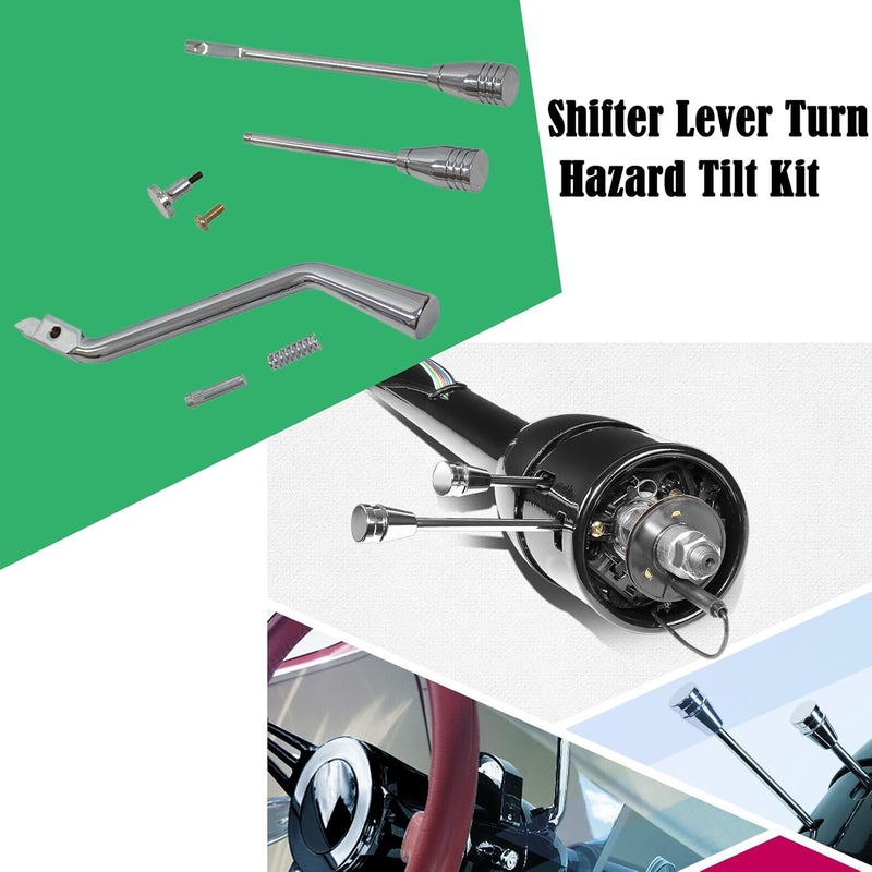 BST BSSP Polished Column Shifter Lever Turn Signal Hazard Boots Tilt Kit for GM Vehicles - Image 4