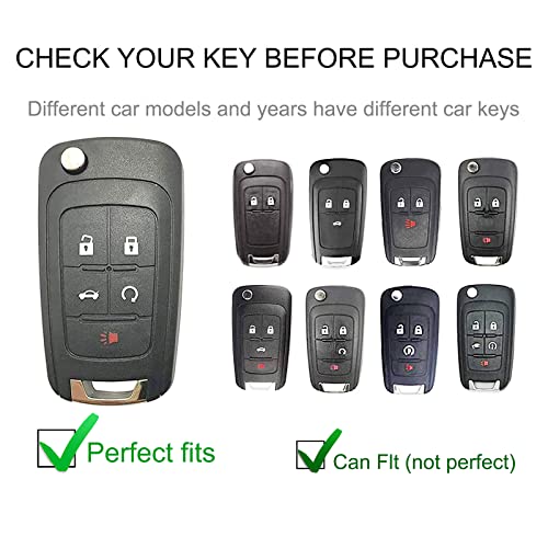 CACARLIKE for Chevy Key Fob Cover with Chevy Keychain, Car Key Fob Case Compatible with Chevrolet Equinox Camaro Cruze Malibu Sonic Smart Key Protector Holder - Image 2