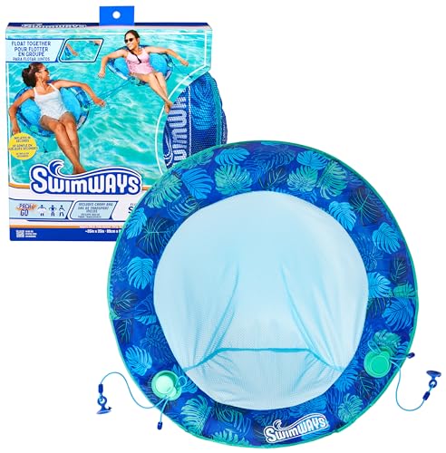 Swimways Elite Spring Float Papasan Pool Lounger Inflatable Pool Floats Adult with Fast Inflation Pool Lounge Chair for Adults up to 250 lbs - Image 1