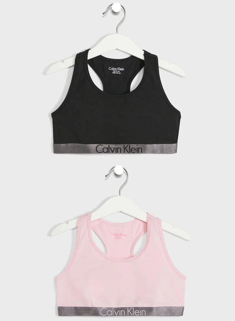 CALVIN KLEIN Youth 2 Pack Logo Bralette