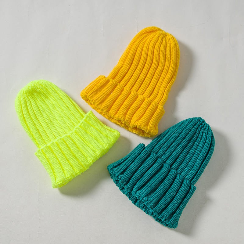 6 Children'S Knitted Hat Parent-Child 2019 New Korean Style Fashionable Solid Color Curling Men'S And Women'S Warm Wool Hat - Image 3