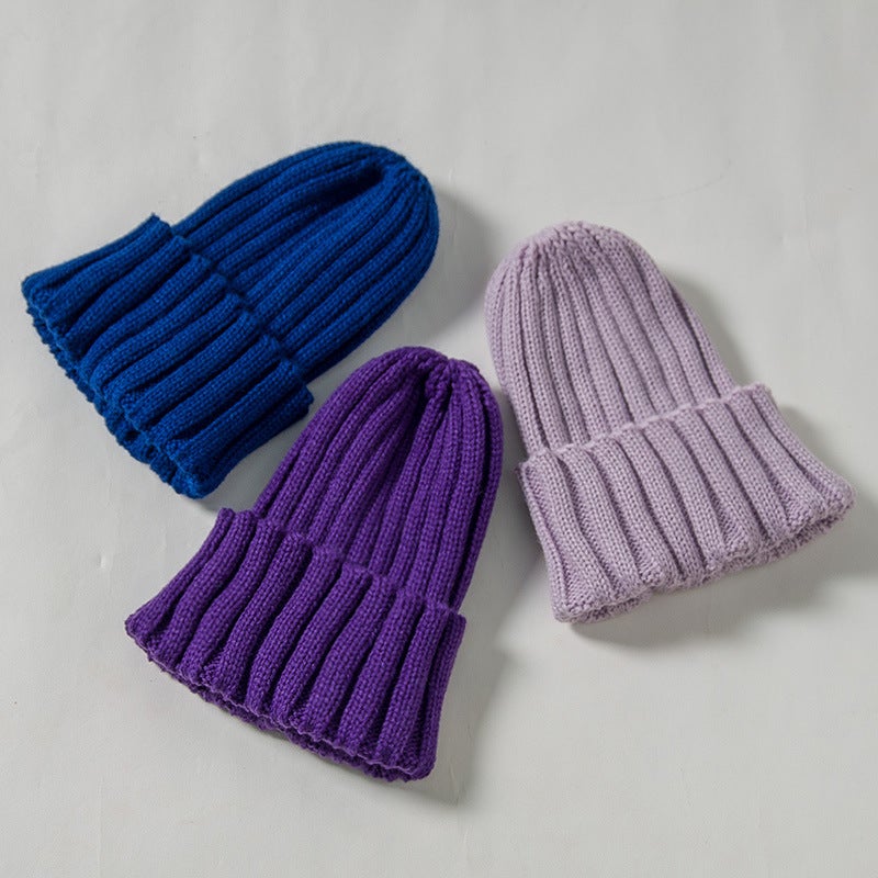 6 Children'S Knitted Hat Parent-Child 2019 New Korean Style Fashionable Solid Color Curling Men'S And Women'S Warm Wool Hat - Image 5