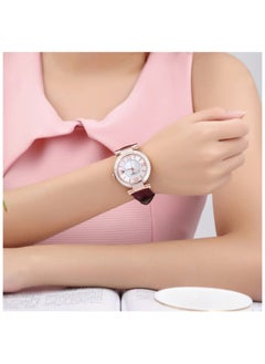 GEMAX 3002P-CR-B5-DW, Quartz Watches for women,Leather Strap  - Image 4