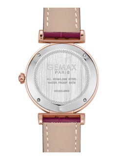 GEMAX 3002P-CR-B5-DW, Quartz Watches for women,Leather Strap  - Image 2