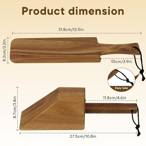 BHNJUTM Acacia Wood Mattress Lifter Tool for Changing Sheets, Easy Lever-Action Lift & Comfort Grip, Sturdy Wooden Design for Seniors, Caregivers, Housekeepers, Daily Bed Making & Sheet Tucking - Image 2