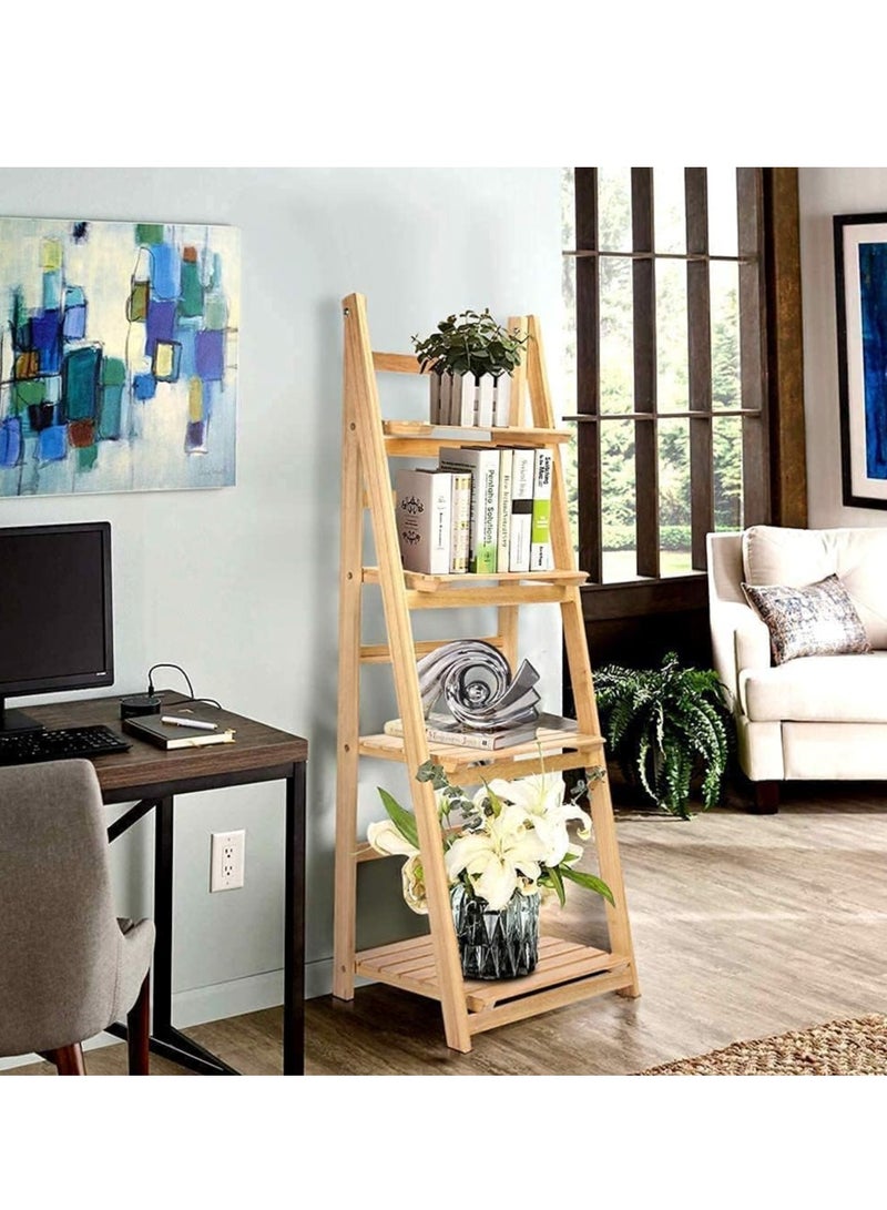 JOGAMS Wood Plant Stand 4 Tier Bamboo Plant Stand for Indoor Outdoor Balcony Living Room Patio Home Decor - Image 3