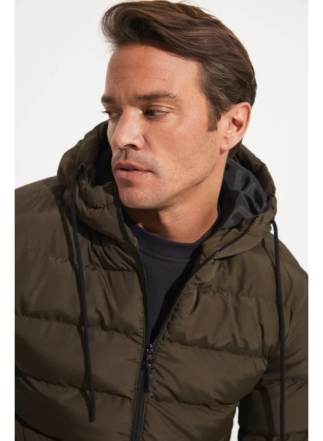 جون June Men Fiber Filled Coat Khaki