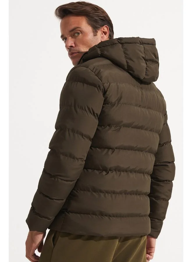 جون June Men Fiber Filled Coat Khaki