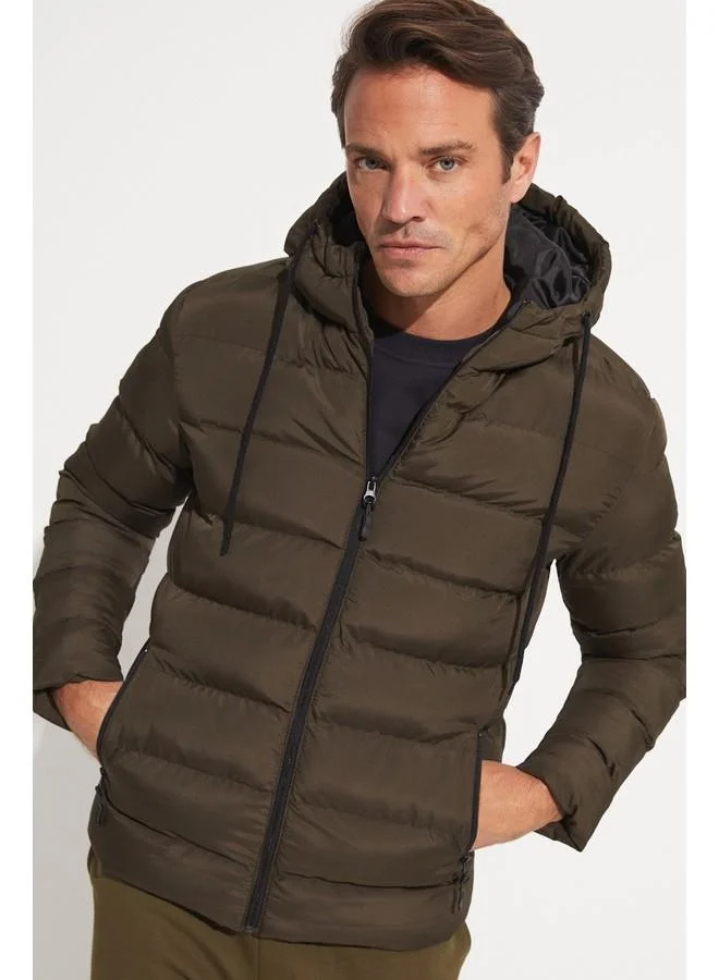 جون June Men Fiber Filled Coat Khaki