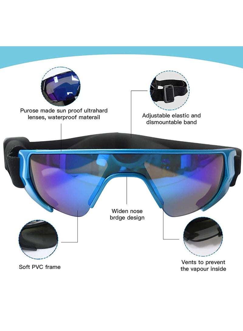 UV Protection Dog Sunglasses for Medium Breeds, Eye Protection Goggles for Small Dogs, Outdoor Riding and Driving Accessories for Pets, Blue - Image 5