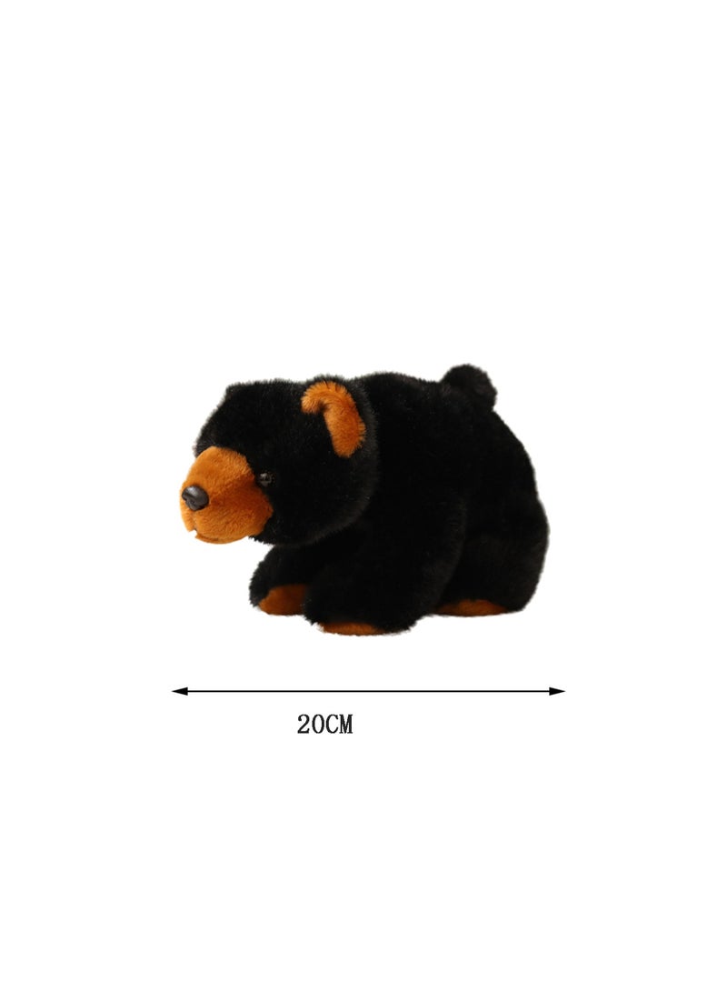 20 CM Cute Black Bear Plush Toy Soft Stuffed Simulation Animals Doll For Girls And Boys All Ages Gift - Image 2