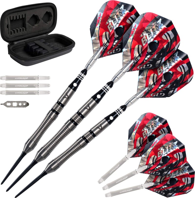 Viper Blitz 95% Tungsten Steel Tip Dart Set with Storage/Travel Case, 22 Grams - Image 1