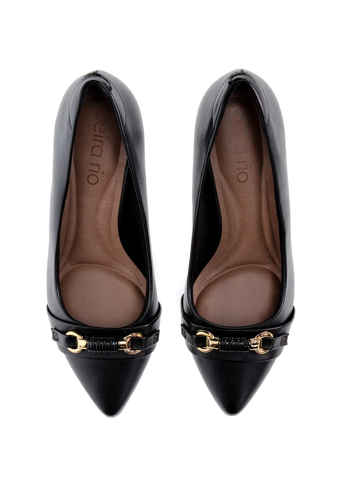 Beira Rio Cali Pointed Toe Mid Heel Pumps