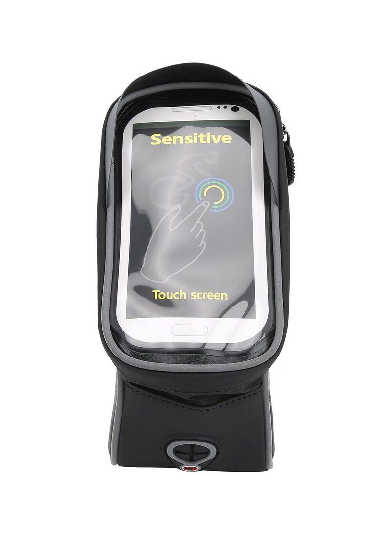 GGOOT Bike Frame Bag, Waterproof Bike Frame Bag Bicycle Cell Phone Holder Bicycle Top Tube Phone Mount Bag TPU Sensitive Touch Screen Front Frame Bag - Image 3