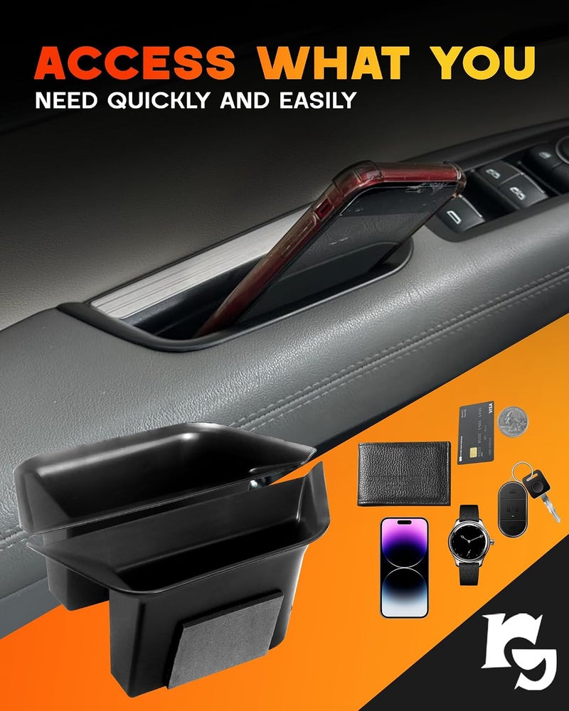 Rogierra 4PCS for Cadillac XT5 2017-2019 Front and Rear Row Door Storage Box Door Side Organizer Tray Phone Container Pocket Insert Tray Door Armrest Organizer Container for Cadillac XT5 Accessories - Image 2