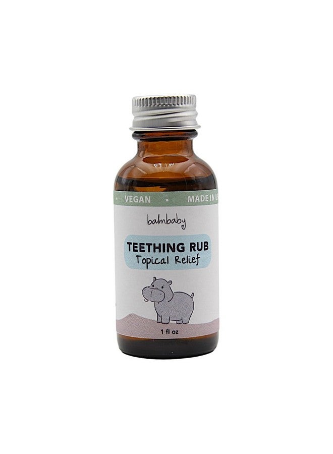 BALM! Baby Balm Baby Teething Oil Rub - Natural and Organic Baby Teething Relief Aid with Chamomile & Clove - Vegan, Non-GMO, Gentle, Safe & Effective - 1 oz Glass Bottle (Bottle w/Cap) - Image 1