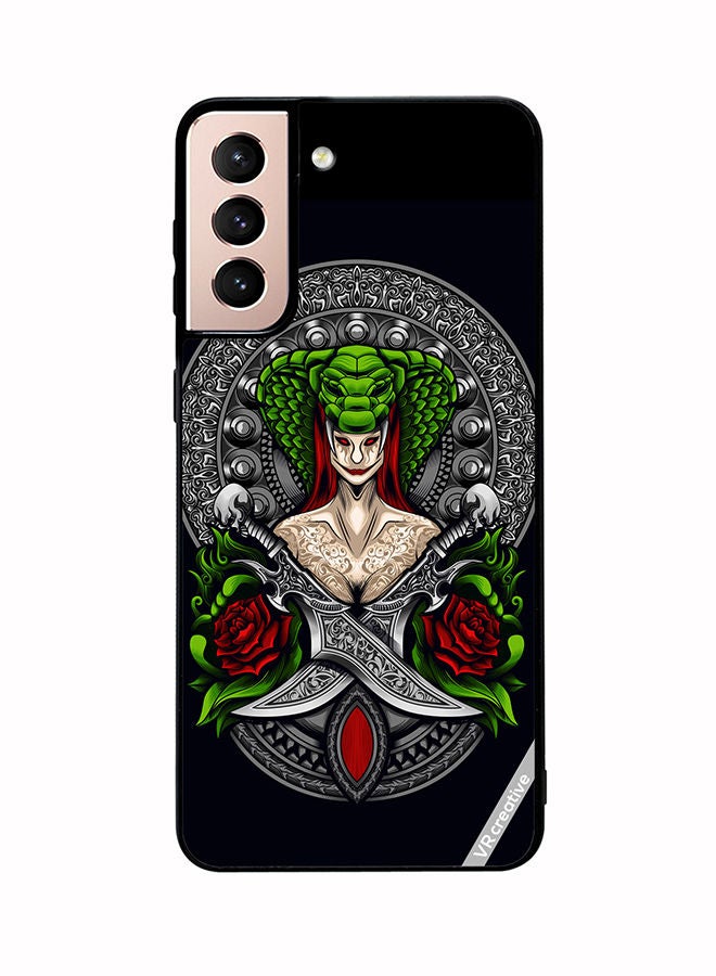 VR CREATIVE Protective Case Cover For Samsung Galaxy S21 Plus 5G Snake Woman Design Multicolour - Image 1