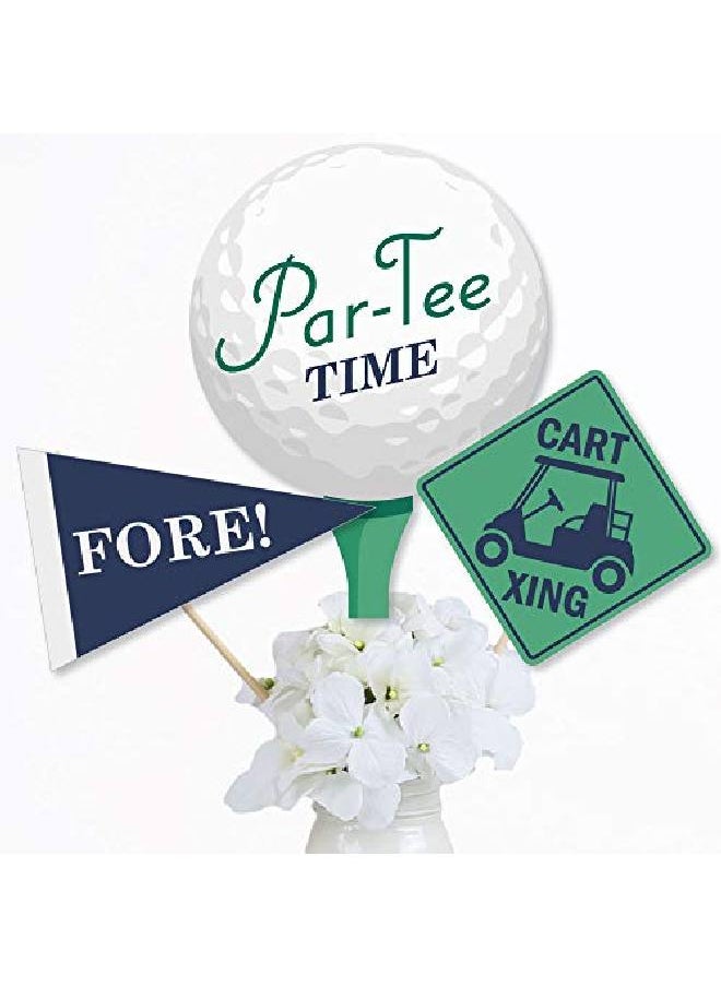 Big Dot of Happiness Partee Time Golf Birthday Or Retirement Party Centerpiece Sticks Table Toppers Set Of 15  - Image 2