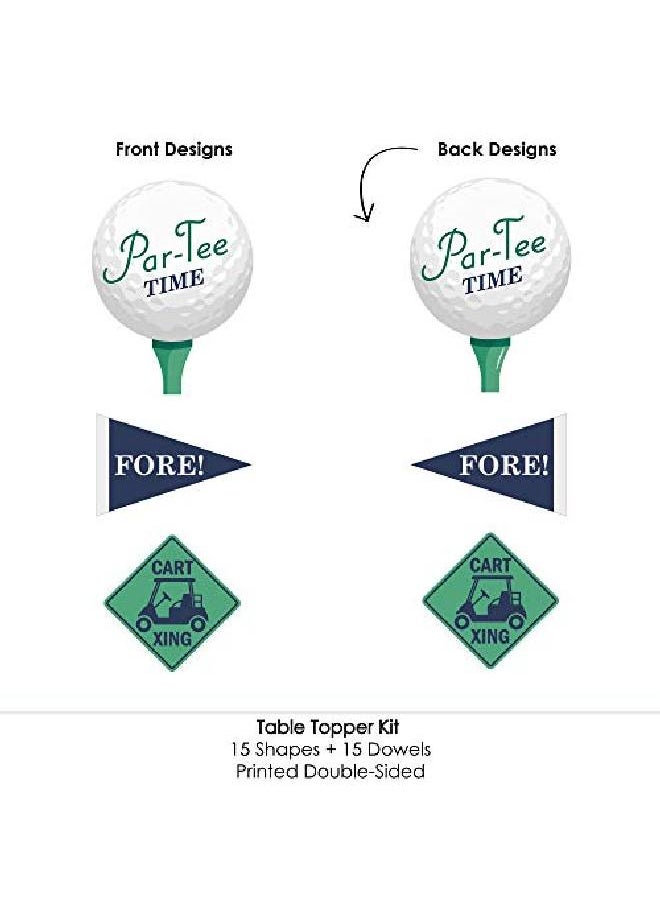 Big Dot of Happiness Partee Time Golf Birthday Or Retirement Party Centerpiece Sticks Table Toppers Set Of 15  - Image 4