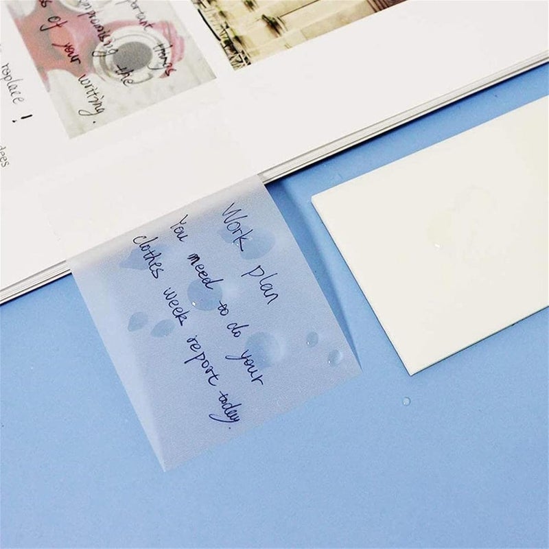 klarako Transparent Sticky Notes Pad 50sheets Sheer SelfStick Note Pads Memo Message Reminder Notes Pads Clear Sticky Notes Removable for Office, School, Students (7.5*5cm) - Image 1