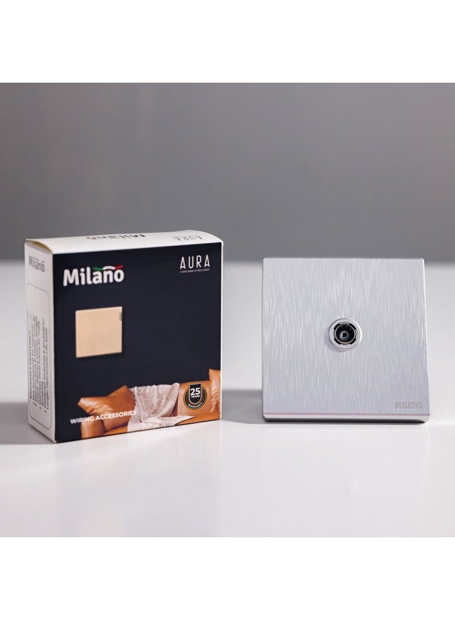 DANUBE HOME Milano Tv Outlet Cable Socket For Modern Home Electrical Switches Sockets Outlets For Home Appliances Computers Aura Slvr - Image 3