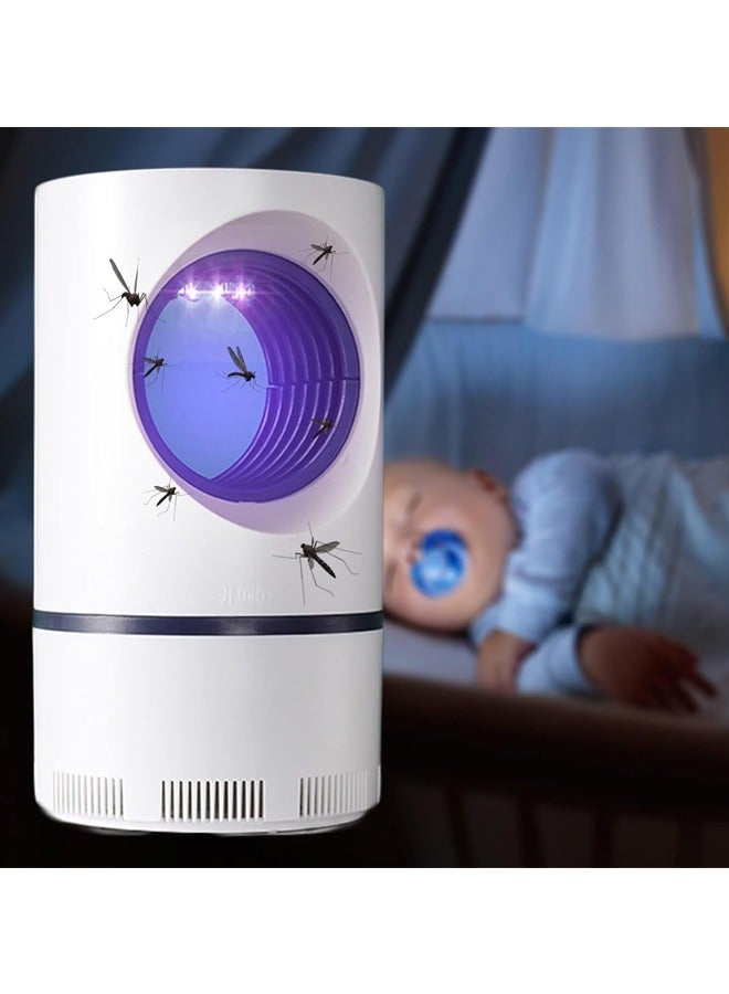 صاروخ فلاير مصيدة حشرات كهربائية قاتلة للبعوض والذباب، مصائد قاتلة للاستخدام الداخلي، مصيدة ذباب داخلية مطورة مزودة بضوء أزرق وأشعة فوق بنفسجية، مصائد البعوض للمنزل، مصيدة حشرات طائرة لذباب الفاكهة والنباتات (أبيض) - Image 2