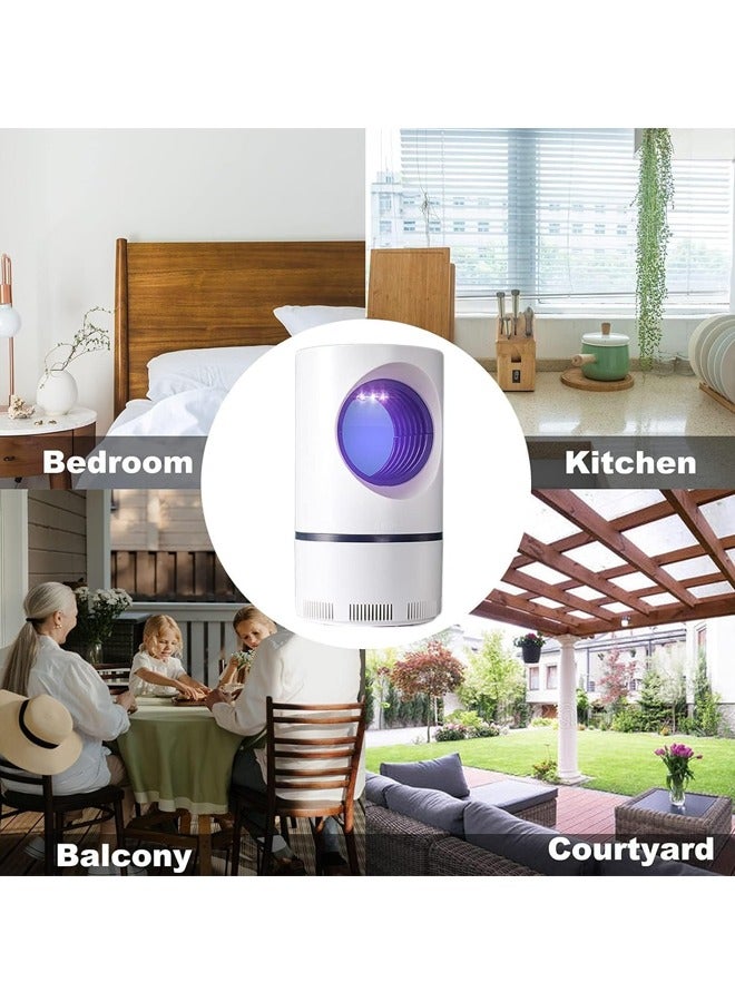 صاروخ فلاير مصيدة حشرات كهربائية قاتلة للبعوض والذباب، مصائد قاتلة للاستخدام الداخلي، مصيدة ذباب داخلية مطورة مزودة بضوء أزرق وأشعة فوق بنفسجية، مصائد البعوض للمنزل، مصيدة حشرات طائرة لذباب الفاكهة والنباتات (أبيض) - Image 5