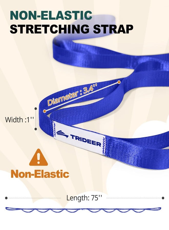 Trideer Stretching Strap Yoga Strap Physical Therapy for Home Workout, Exercise, Pilates and Gymnastics, 10 Loops Non-Elastic Stretch Bands with Aesthetic Packaging for Women & Men (Dark Blue) - Image 3