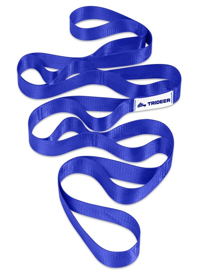 Trideer Stretching Strap Yoga Strap Physical Therapy for Home Workout, Exercise, Pilates and Gymnastics, 10 Loops Non-Elastic Stretch Bands with Aesthetic Packaging for Women & Men (Dark Blue) - Image 1