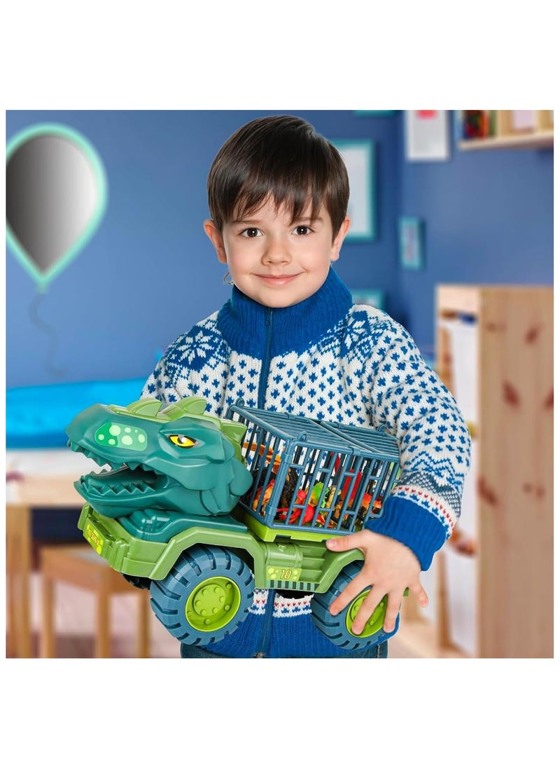 Dinosaur Truck, Dinosaur Transport Car Carrier Truck with Dinosaur Toys, Friction Powered Cars, Dino Car Playset Toys for Boys and Grils  - Image 2